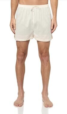 Boss Relaxed-fit beach shorts in cotton Cover Up Cream Mens XS
